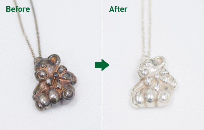 シルバーネックレスお手入れbefore after