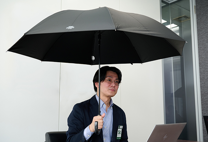 長傘の使用例