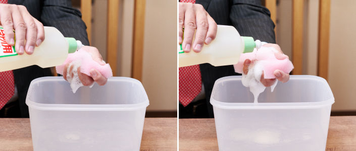 スポンジの泡だて方