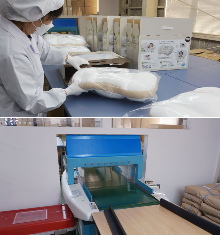 ハンドマークス枕工場の製造行程