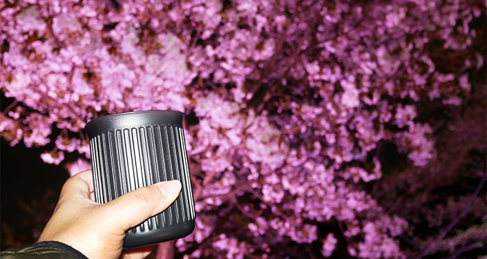 お花見にも活躍するコーヒー