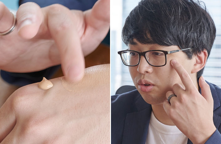 マットな仕上がりの自然な肌色に補正できます