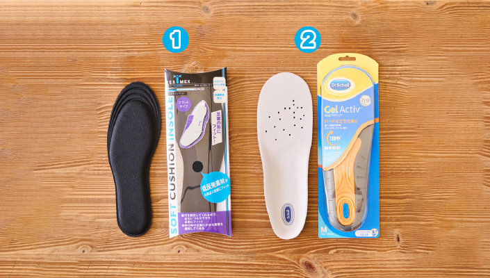 機能性インソールを入れて、足の負担を軽減