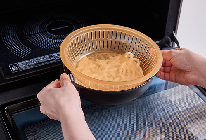 エビス レンジでぶっかけうどん