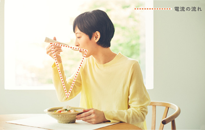 エレキソルトスプーン 電気の流れ