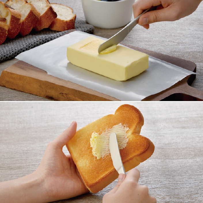 かたいバターもなめらかに塗れるバターナイフ