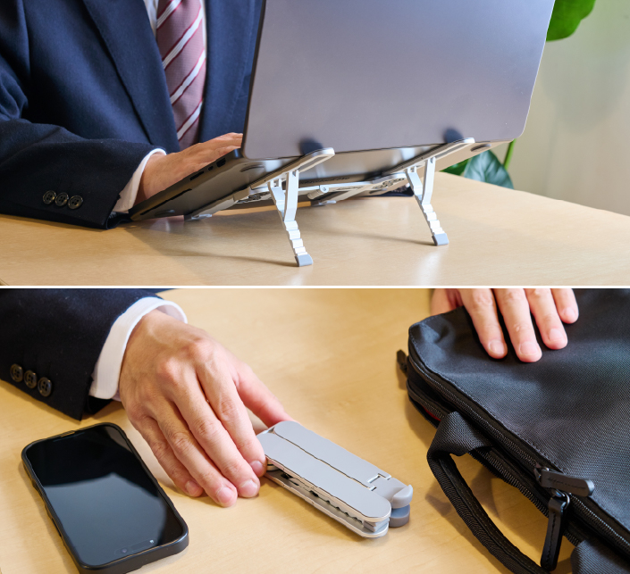 目線を高くして姿勢を改善する、ノートパソコン用スタンド