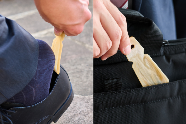 デザインもスタイリッシュ。イタリア製のコンパクト靴ベラ