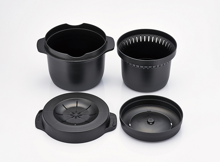 電子レンジ スチームご飯メーカー ブラック