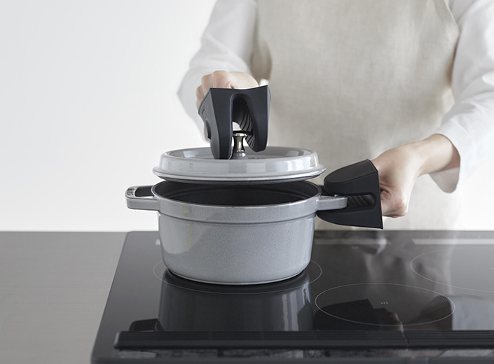 山崎実業 タワー（tower） マグネット シリコーン鍋つかみ 1958 ブラック 2個入