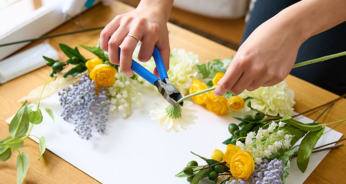 工程①花の位置を考える