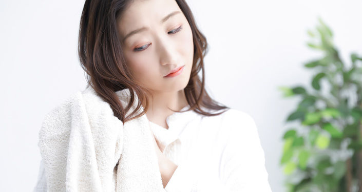 タオルドライしている様子