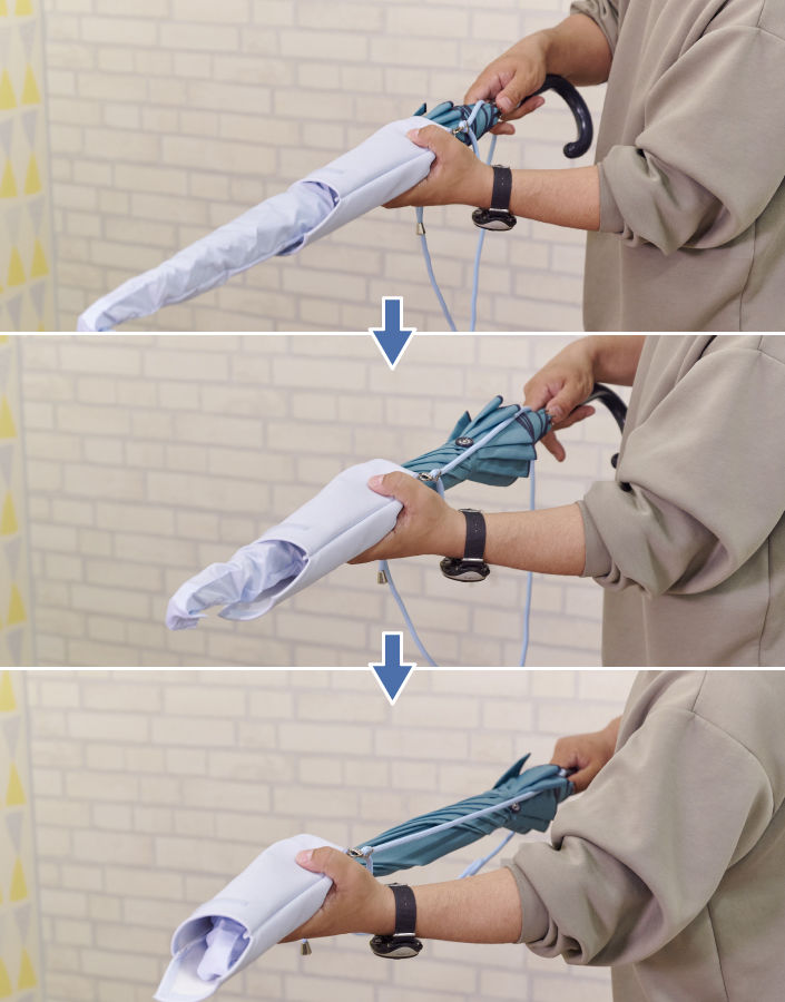 袋の部分が伸び縮みする特殊な構造