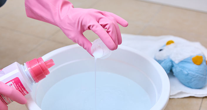 柔軟剤を入れる
