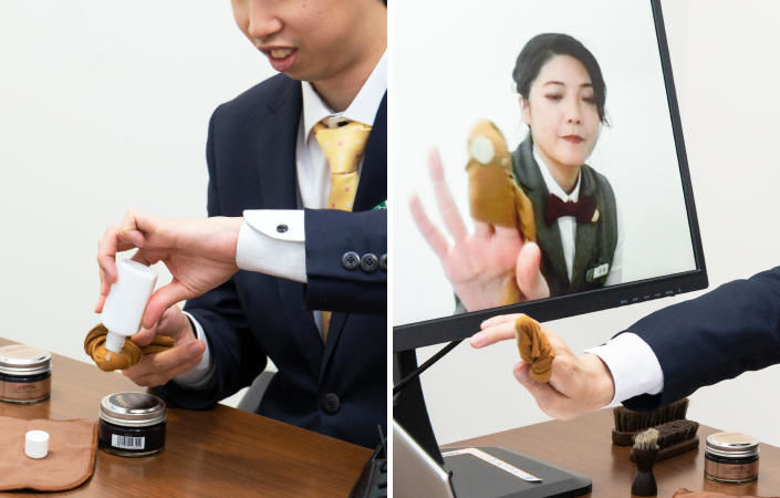 革靴のお手入れレクチャー