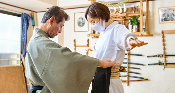 稽古着は袴です